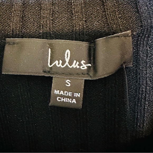 Lulu’s Snug As Can Be Black Ribbed Mock Neck Sweater Dress Size Small - Picture 8 of 10
